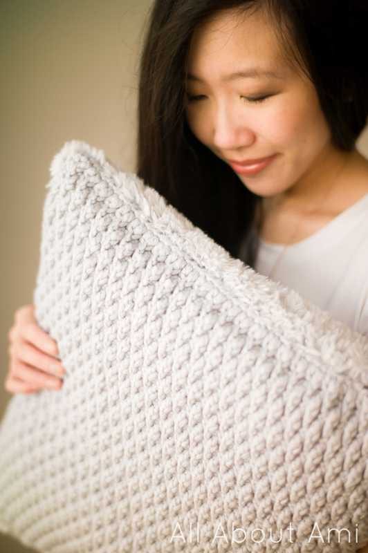 Luxe Faux Fur Cushion (Crochet) - All About Ami