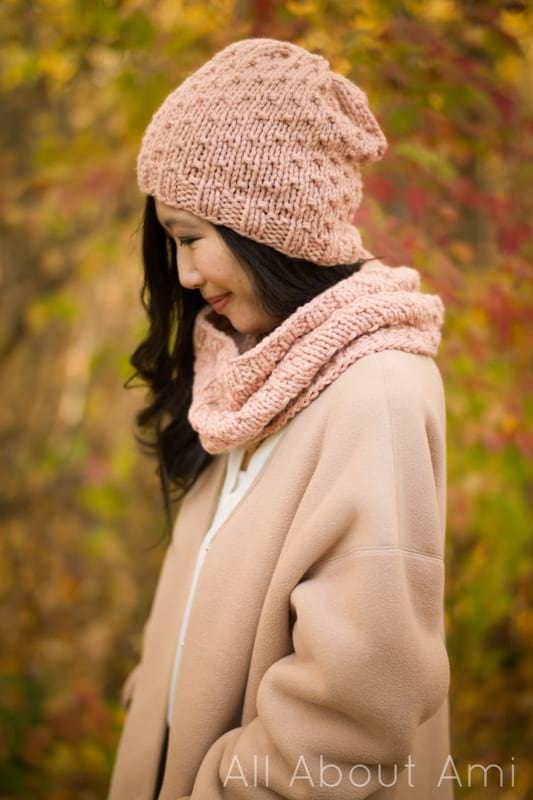 Bulky Dotty Beanie & Cowl Knit Patterns