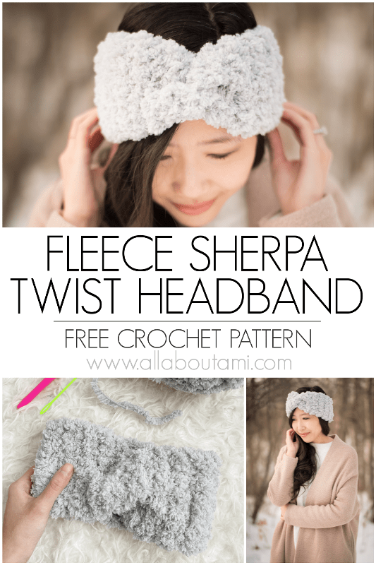 Fleece Sherpa Twist Headband Crochet Pattern