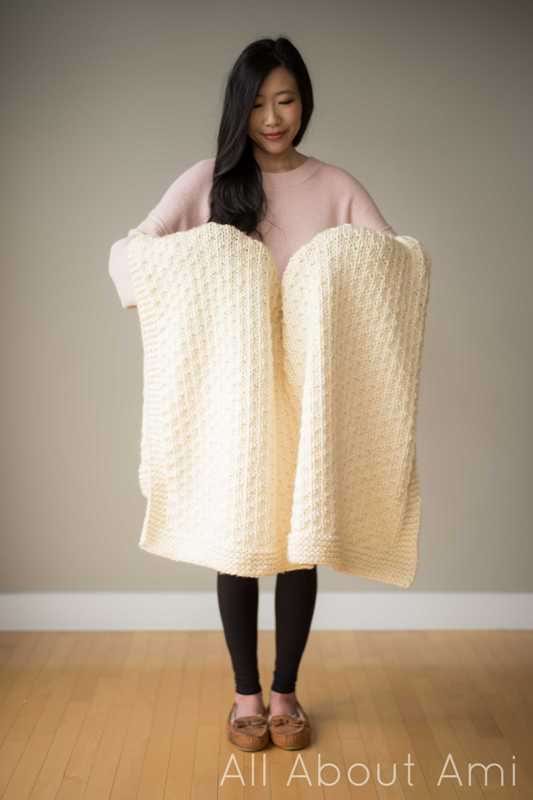 Chunky Dotty Blanket Knit Pattern