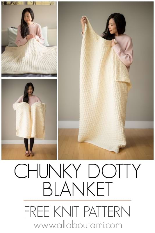 Chunky Dotty Blanket Knit Pattern