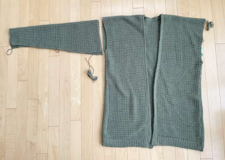 Cloverwood Cardigan – Crochet Pattern for Relaxed Linen Stitch Cardigan  with Pockets and Ribbed Collar [Size Inclusive from XS-5X] - Knits 'N Knots