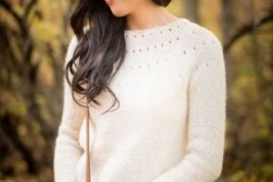 Easy Eyelet Yoke Sweater