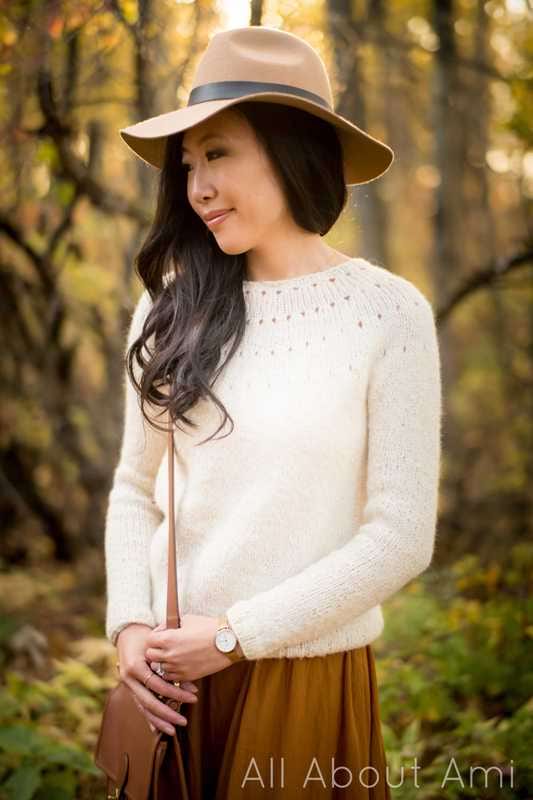 Easy Eyelet Yoke Sweater